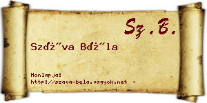 Száva Béla névjegykártya