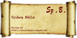 Száva Béla névjegykártya